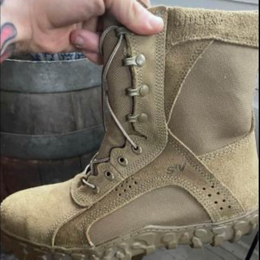 Mens 12.5 steel toe coyote brown military boot